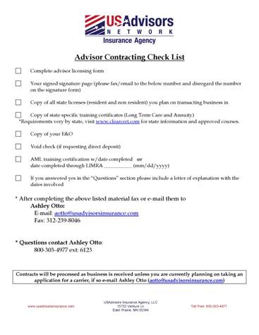 contracting checklist